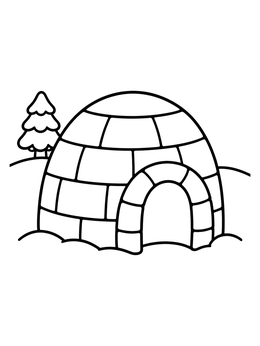 Free printable Cozy Igloo In The Snow coloring page