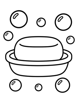 Free printable Simple Soap Bar On Dish coloring page