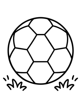 Free printable Soccer Ball On The Grass coloring page
