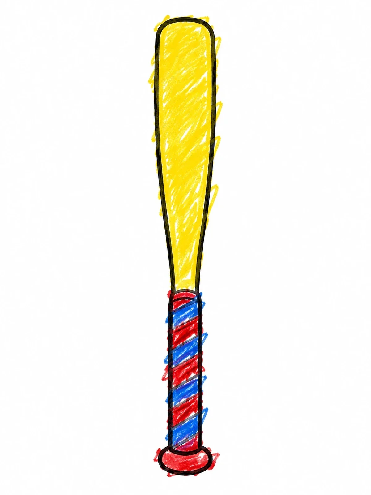Colored example of the Simple Softball Bat Outline coloring page