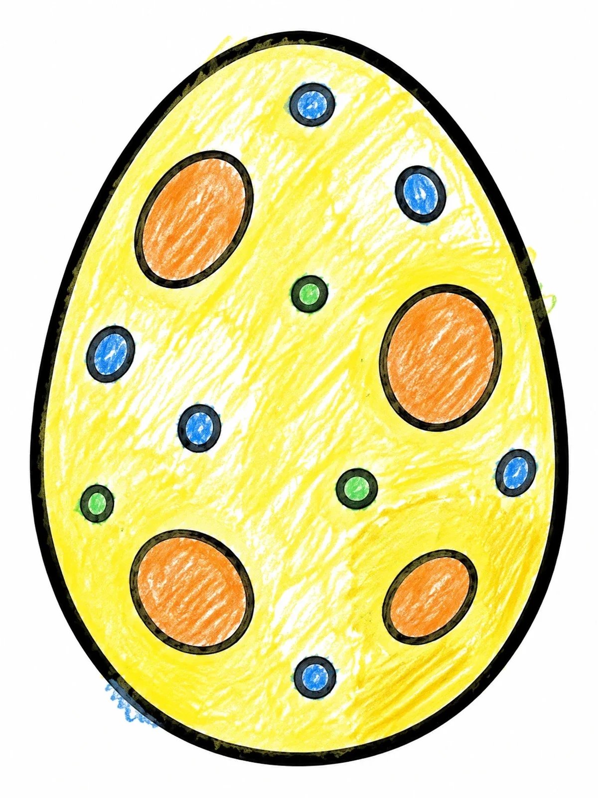 Colored example of the Spotted Dinosaur Egg coloring page