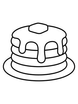 Free printable Simple Stack Of Syrup Pancakes coloring page