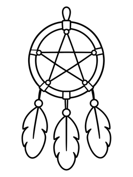 Free printable Simple Star Dream Catcher coloring page