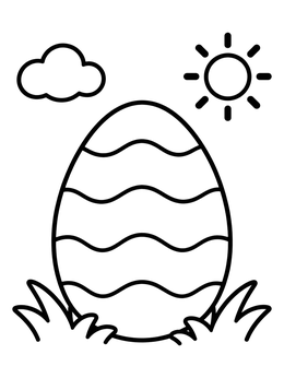 Free printable Simple Striped Easter Egg Outdoors coloring page