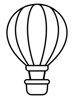 Free printable Simple Striped Hot Air Balloon coloring page