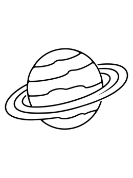 Free printable Simple Striped Planet Saturn Outline coloring page