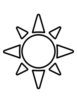 Free printable Simple Sun With Pointed Rays coloring page