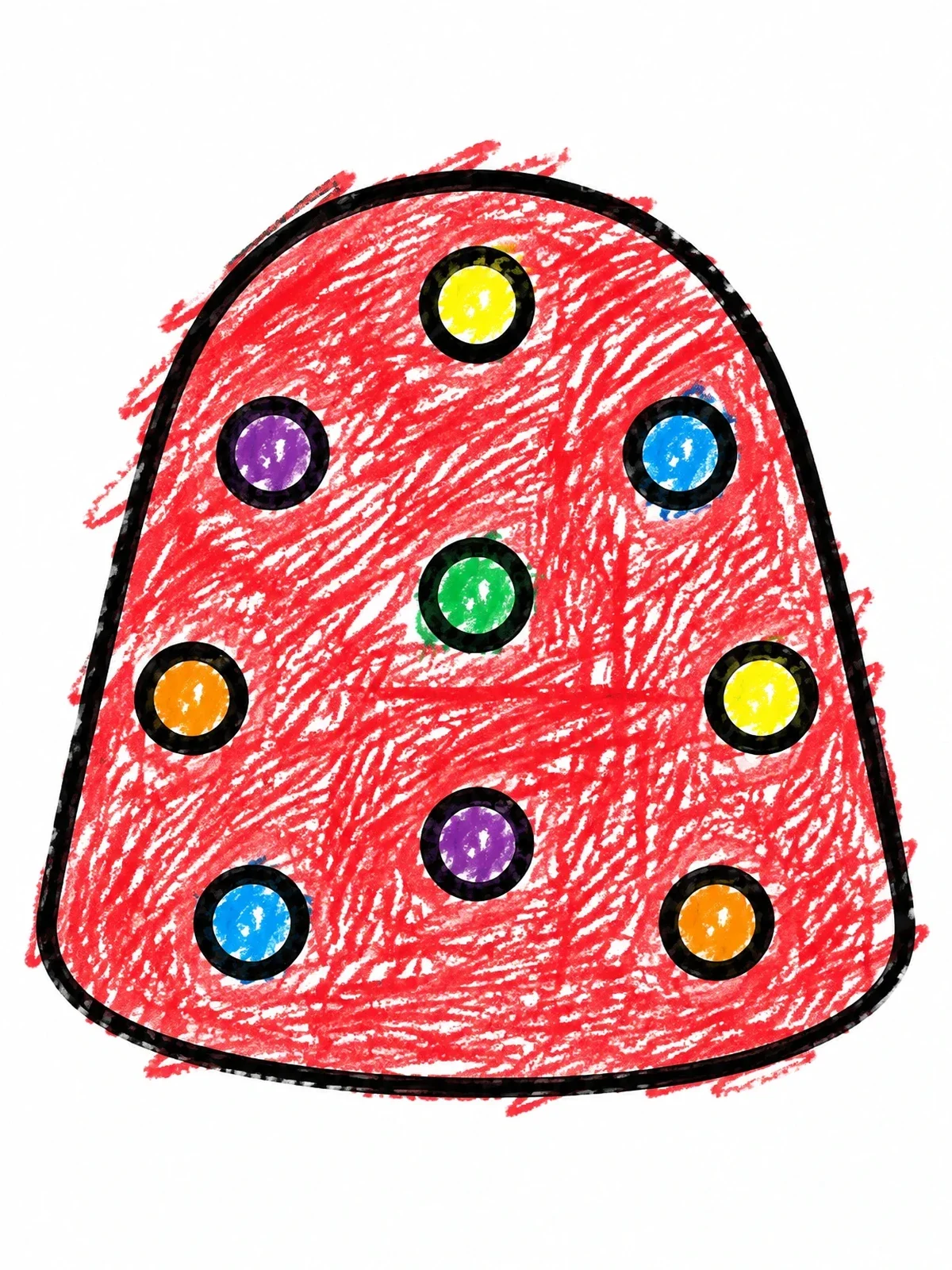 Colored example of the Simple Sweet Gumdrop Candy coloring page