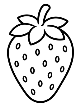 Free printable Simple Sweet Strawberry Outline coloring page