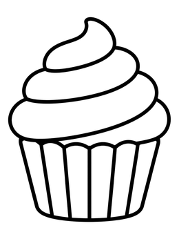 Free printable Simple Swirl Frosting Cupcake coloring page