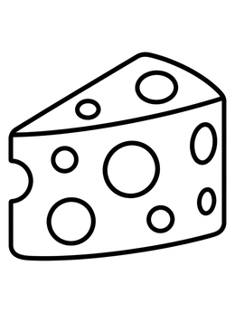 Free printable Simple Swiss Cheese Wedge coloring page
