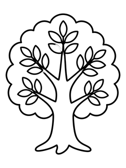 Free printable Simple Symmetrical Ash Tree coloring page