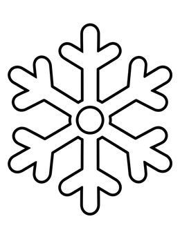 Free printable Simple Symmetrical Winter Snowflake coloring page