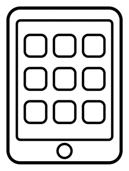 Free printable Simple Tablet With App Icons coloring page