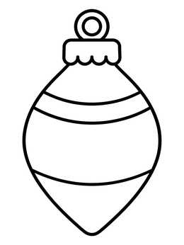 Free printable Simple Teardrop Christmas Ornament coloring page