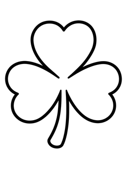 Free printable Simple Three Leaf Shamrock Outline coloring page