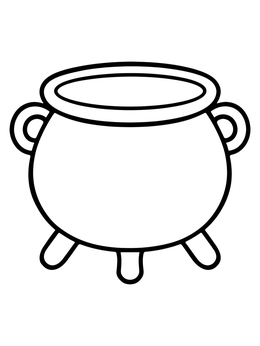 Free printable Simple Three Legged Magic Cauldron coloring page