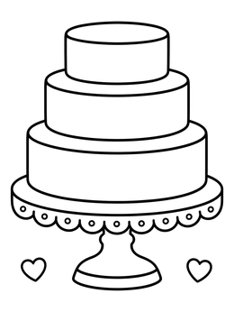 Free printable Simple Three Tier Celebration Cake coloring page