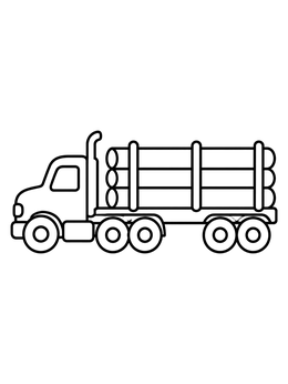 Free printable Simple Timber Logging Truck coloring page