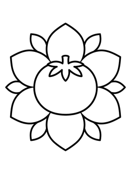 Free printable Simple Tomato Flower Mandala coloring page