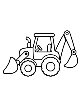 Free printable Simple Toy Backhoe Loader coloring page