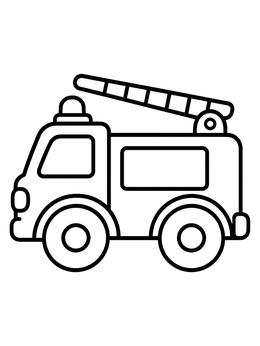 Free printable Simple Toy Fire Truck With Ladder coloring page