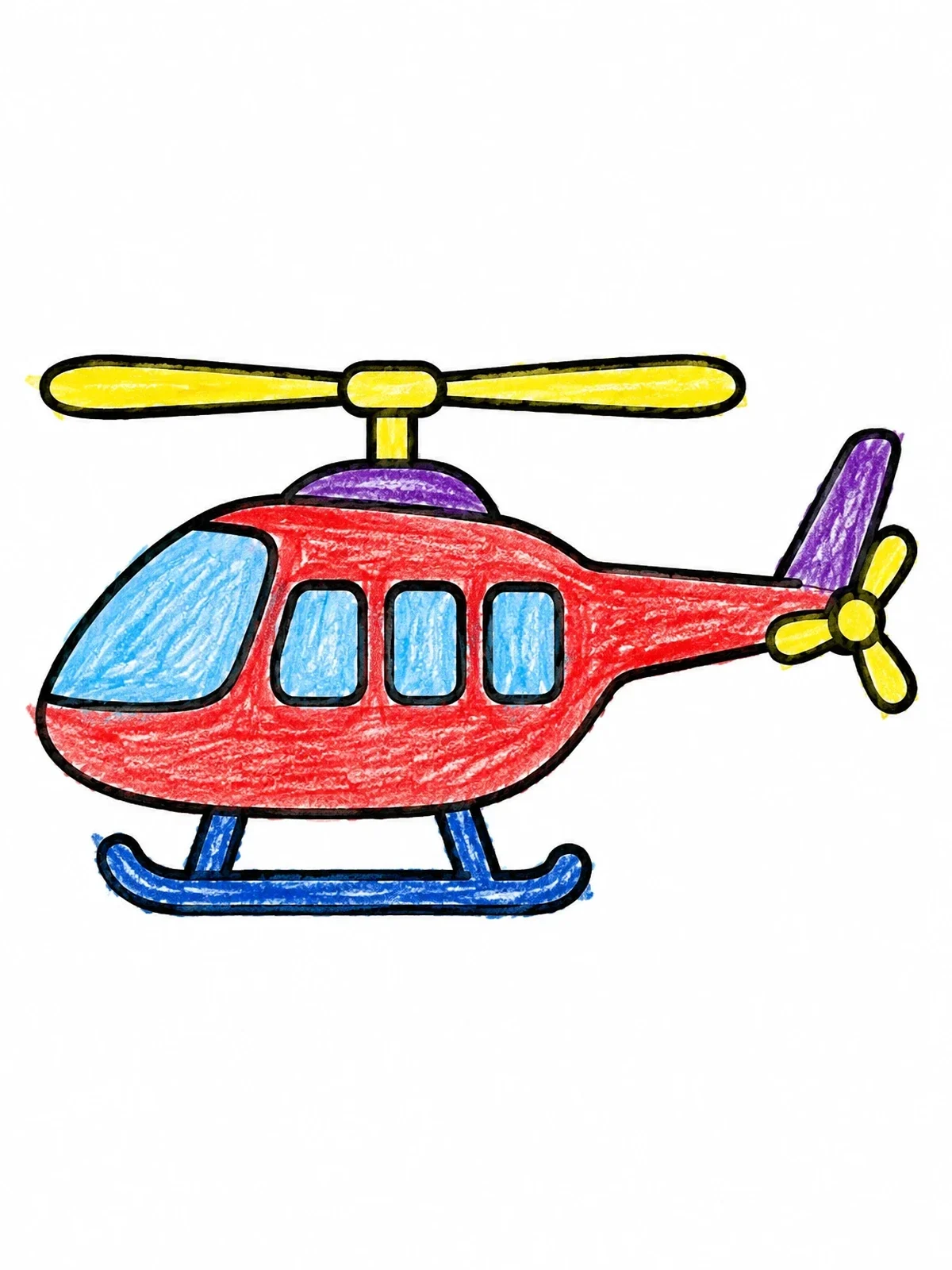 Colored example of the Simple Toy Helicopter coloring page