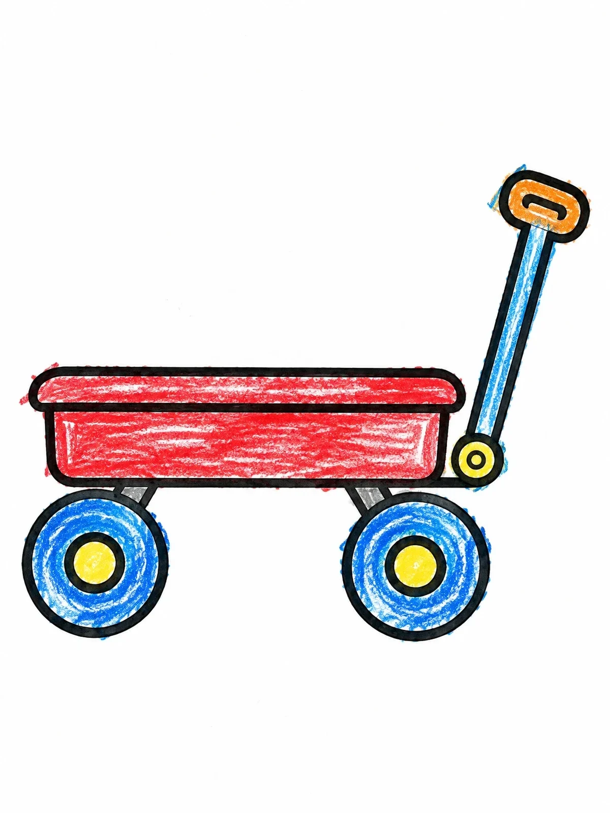 Colored example of the Simple Toy Pull Wagon coloring page