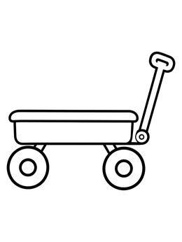 Free printable Simple Toy Pull Wagon coloring page