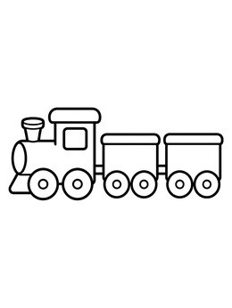 Free printable Simple Toy Train With Wagons coloring page