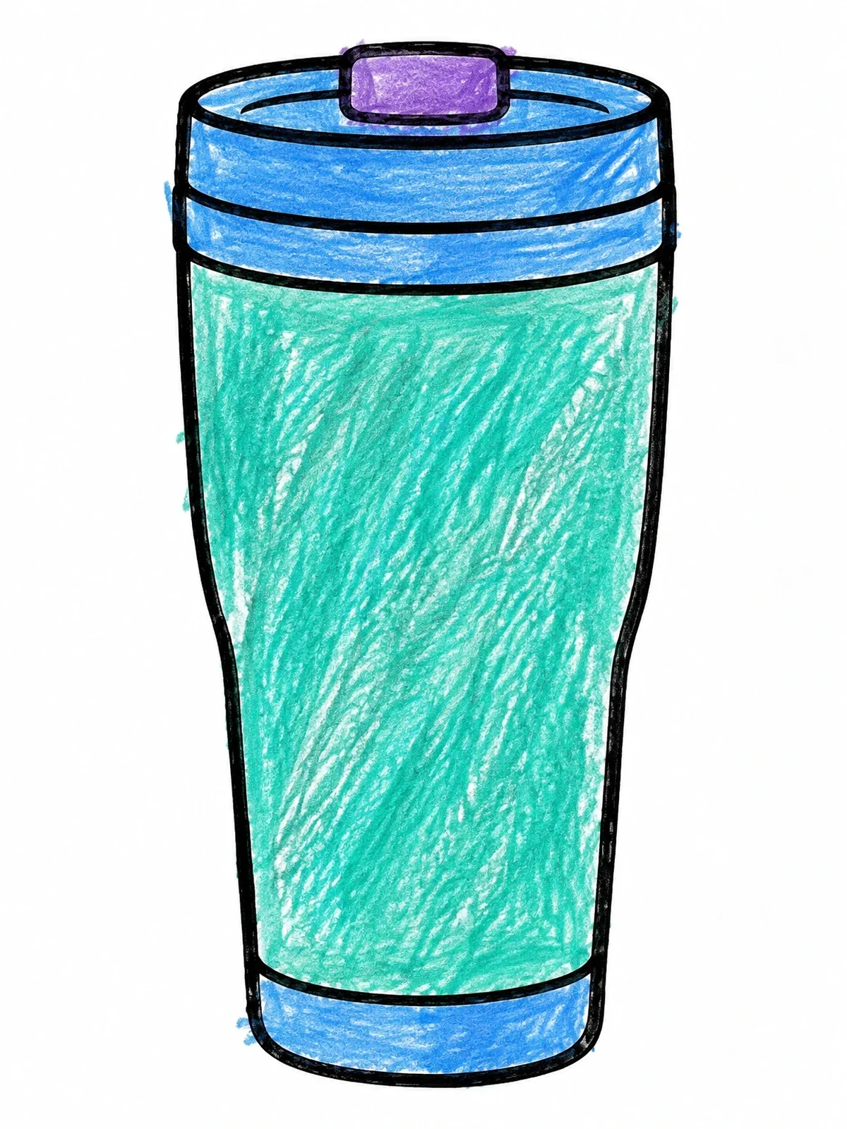 Colored example of the Simple Travel Coffee Tumbler coloring page