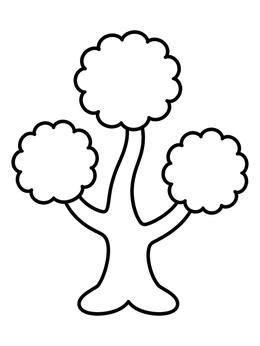 Free printable Simple Tree With Round Foliage coloring page