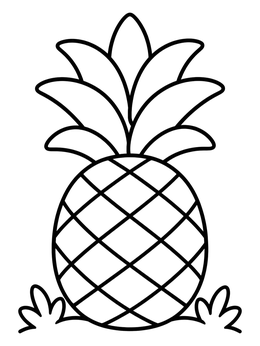 Free printable Simple Tropical Pineapple coloring page