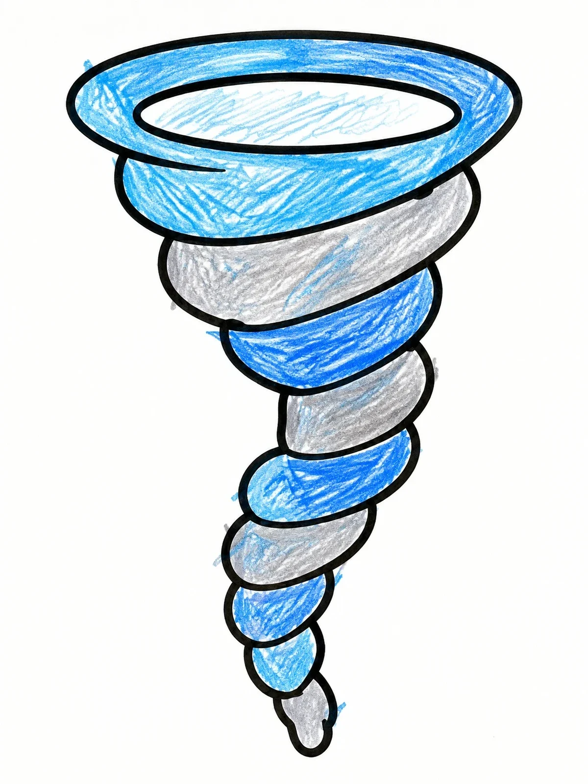 Colored example of the Simple Twirling Tornado Funnel coloring page