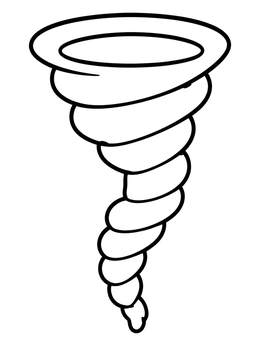 Free printable Simple Twirling Tornado Funnel coloring page