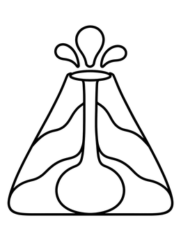 Free printable Simple Volcano Cross Section Diagram coloring page