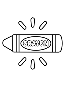 Free printable Simple Crayon With Burst Rays coloring page