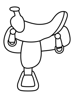 Free printable Simple Western Horse Saddle coloring page