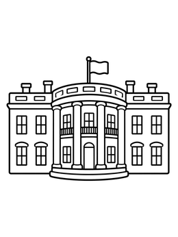 Free printable Simple White House South Portico coloring page