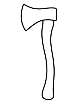 Free printable Simple Woodchopping Axe coloring page