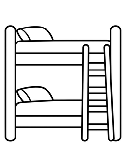 Free printable Simple Wooden Bunk Bed coloring page