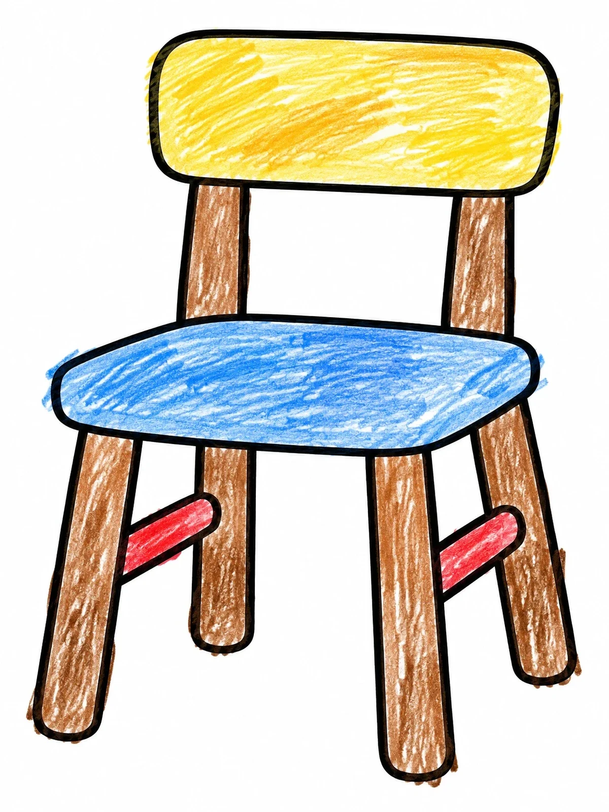 Colored example of the Simple Wooden Chair coloring page