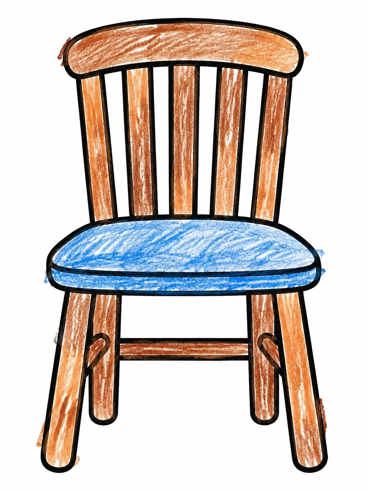 Colored example of the Simple Wooden Dining Chair coloring page