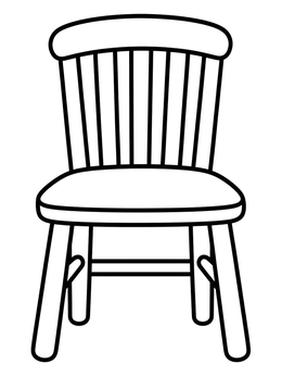 Free printable Simple Wooden Dining Chair coloring page