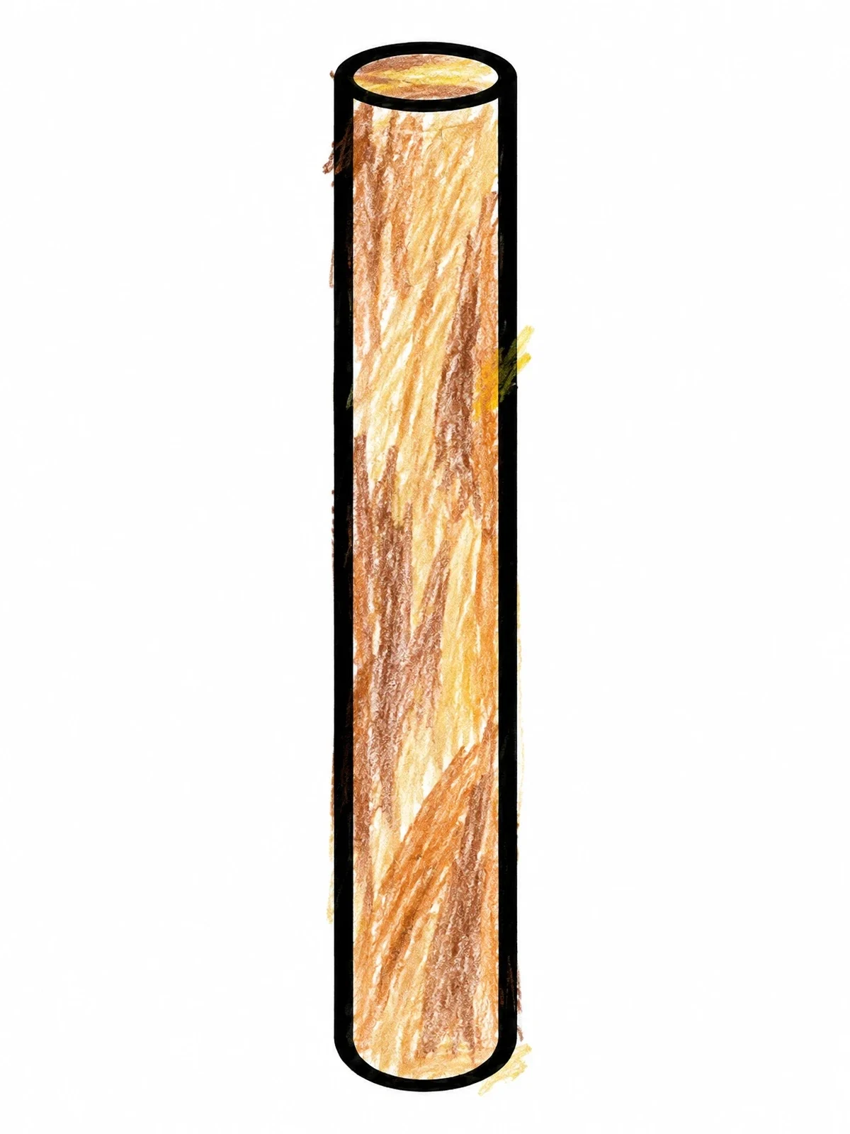 Colored example of the Simple Wooden Dowel Rod coloring page