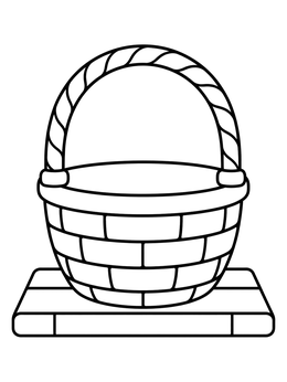 Free printable Simple Woven Basket With Handle coloring page