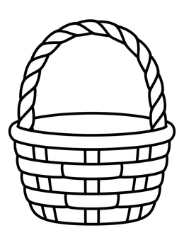 Free printable Simple Woven Picnic Basket coloring page