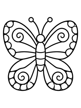 Free printable Simple Zentangle Butterfly Pattern coloring page