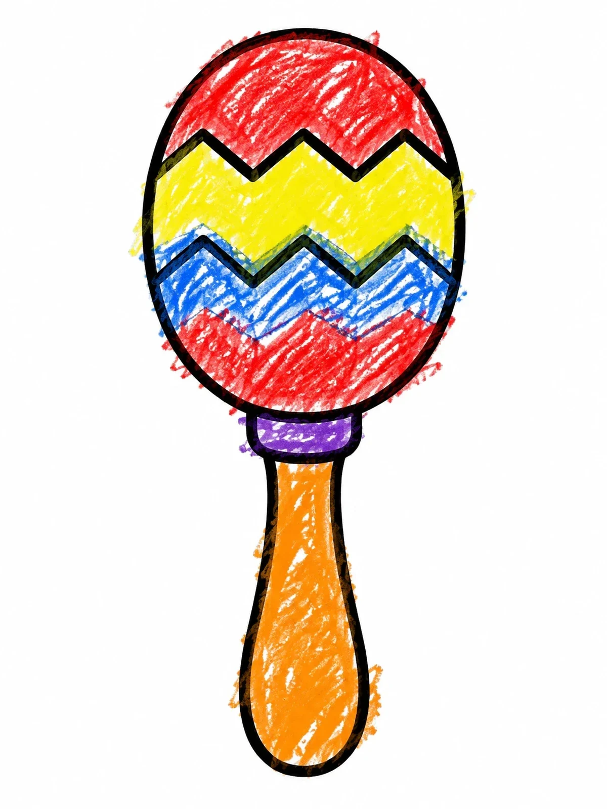 Colored example of the Simple Zigzag Pattern Maraca coloring page