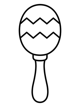 Free printable Simple Zigzag Pattern Maraca coloring page